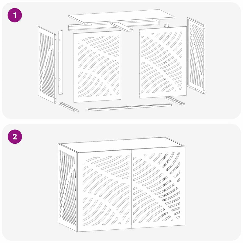 Air Conditioner Cover Black 100 x 50 x 70 cm Steel