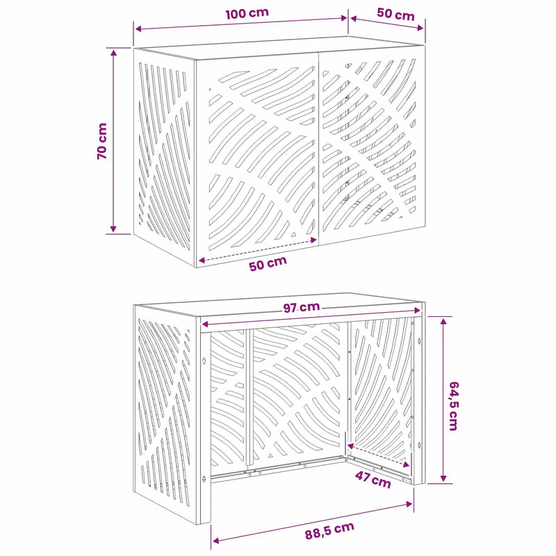 Air Conditioner Cover Anthracite 100 x 50 x 70 cm Steel