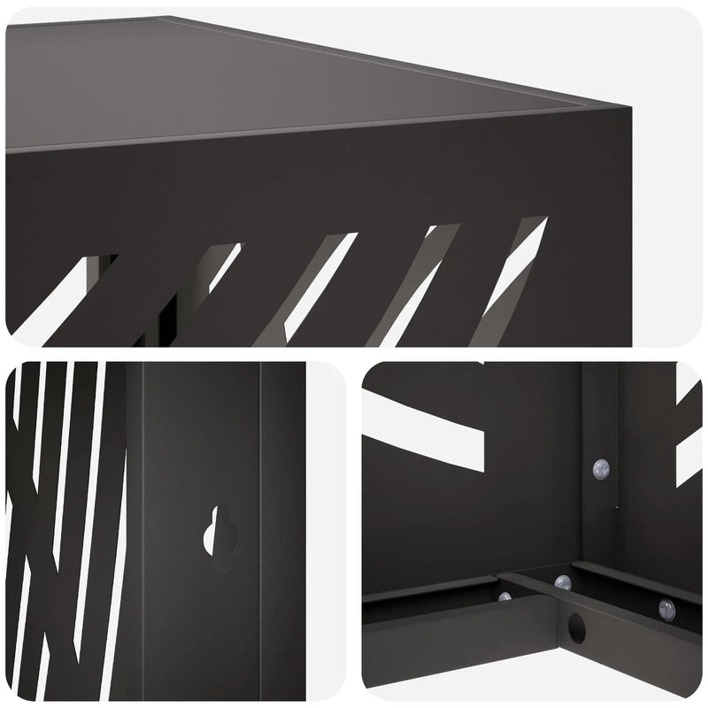 Air Conditioner Cover Black 110 x 50 x 80 cm Steel