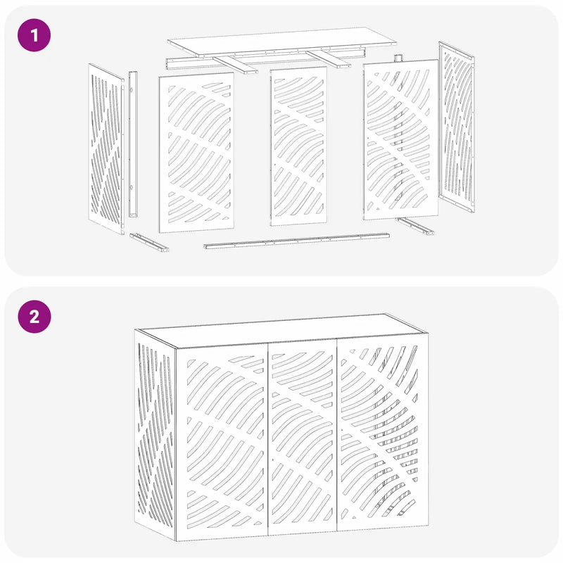 Air Conditioner Cover Anthracite 110 x 50 x 80 cm Steel