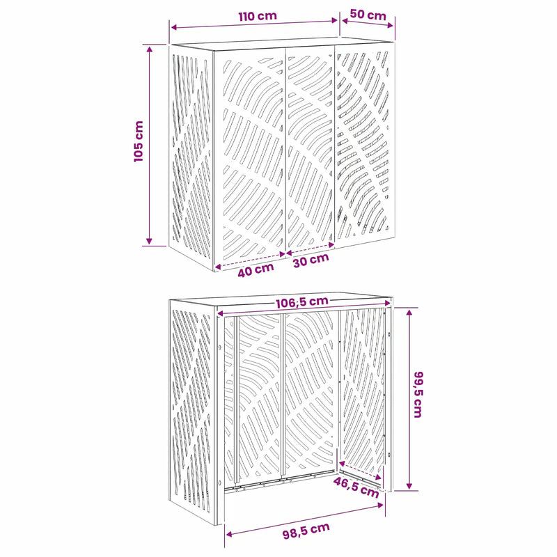 Air Conditioner Cover Anthracite 110 x 50 x 105 cm Steel