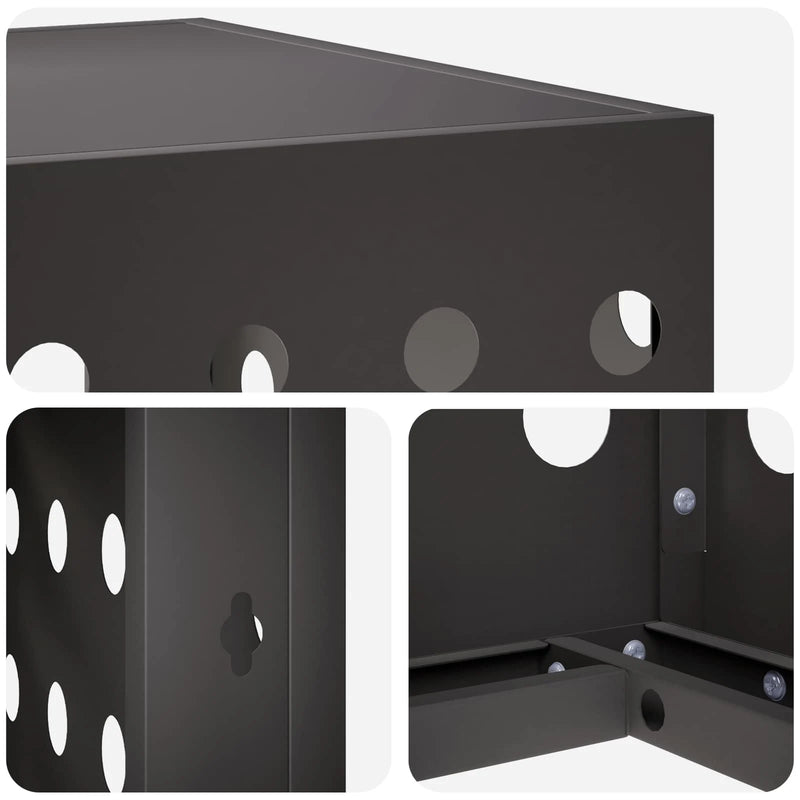 Air Conditioner Cover Black 90 x 40 x 60 cm Steel
