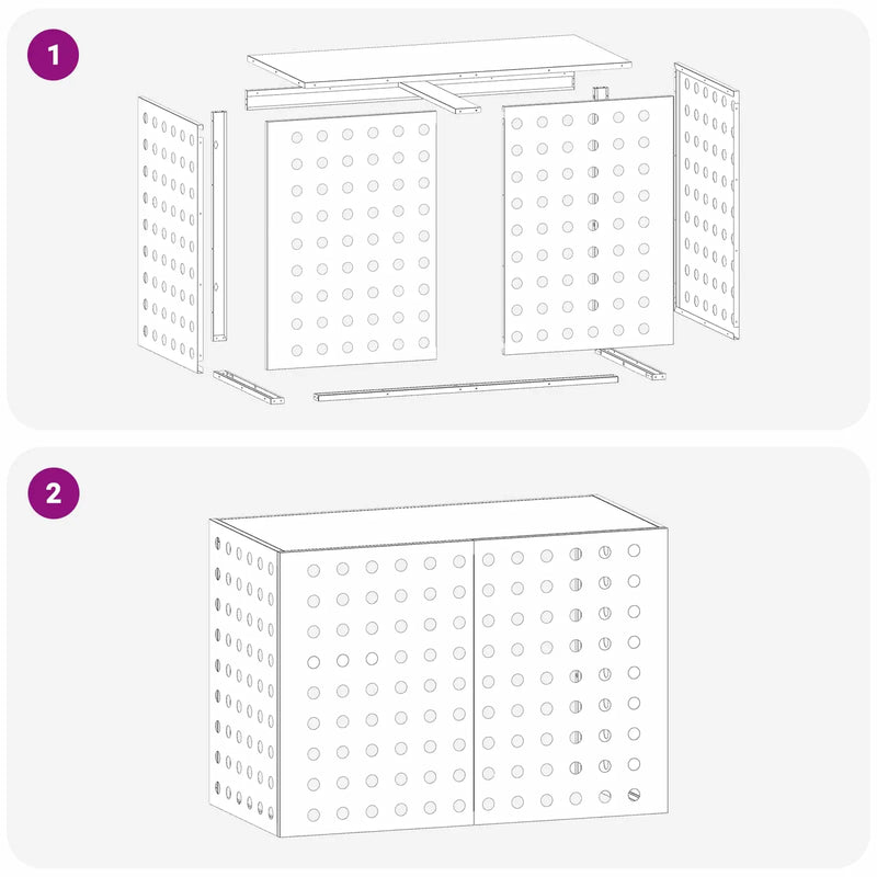 Air Conditioner Cover Black 100 x 50 x 70 cm Steel