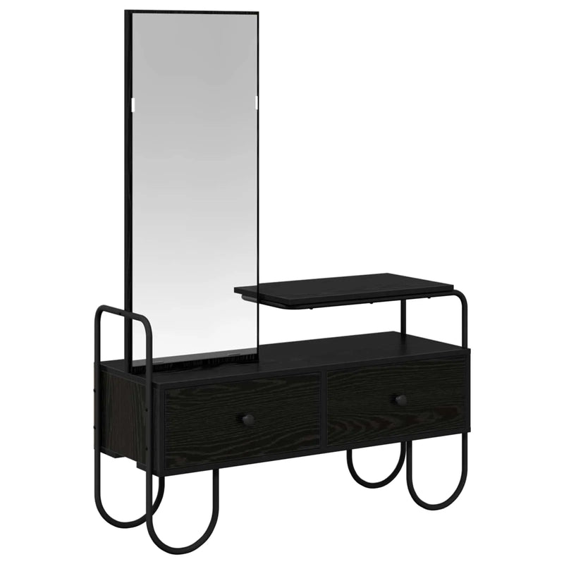 Dressing Table with Drawer with Shelf Black Oak Engineered Wood