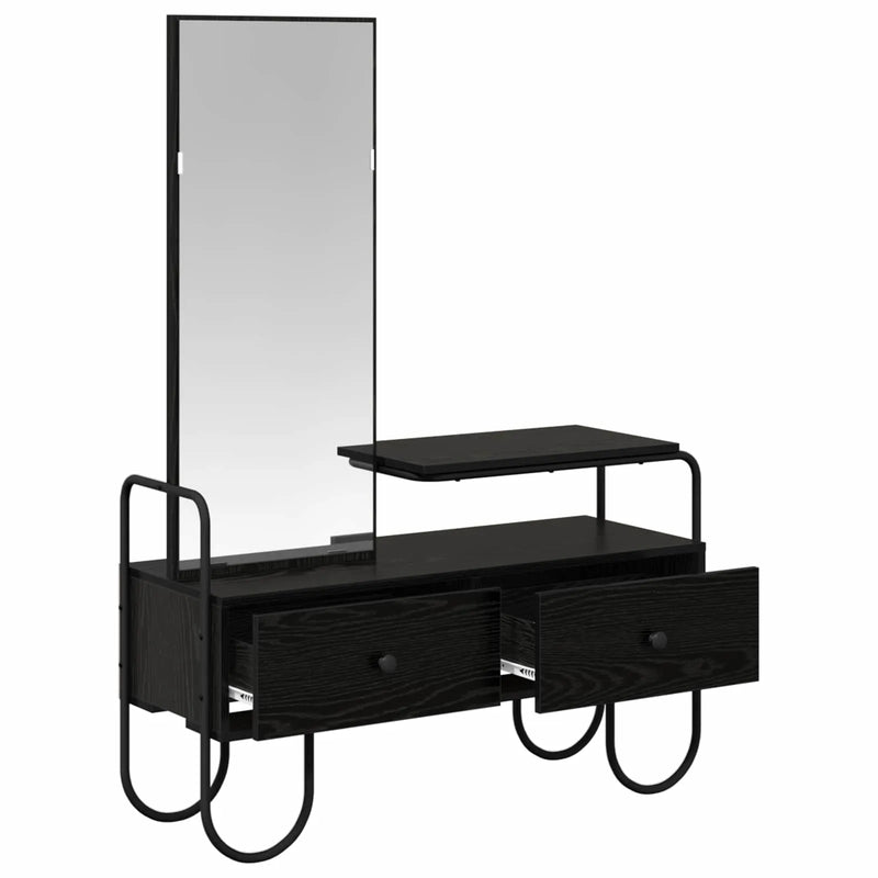 Dressing Table with Drawer with Shelf Black Oak Engineered Wood