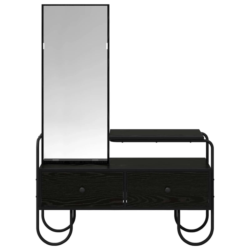 Dressing Table with Drawer with Shelf Black Oak Engineered Wood