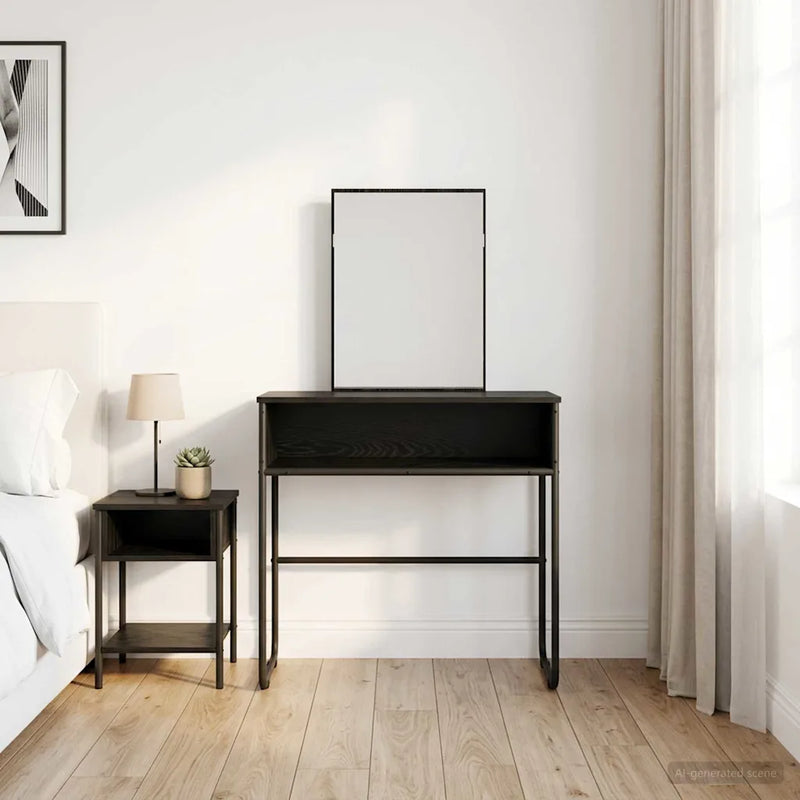 Dressing Table Black Oak 81 x 40 x 131 cm Engineered Wood