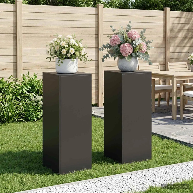 Plant Stand 2 pcs Black 40 x 40 x 100 cm Steel