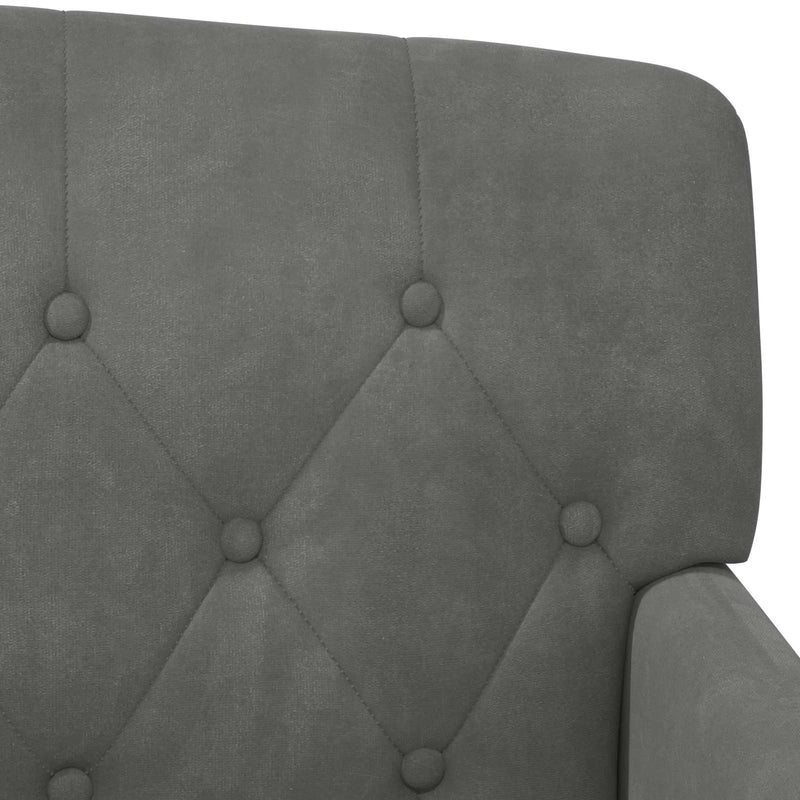 Loveseat with button tufted Dark Grey 111 x 65 x 79 cm Velvet