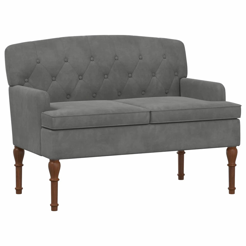 Loveseat with button tufted Dark Grey 111 x 65 x 79 cm Velvet