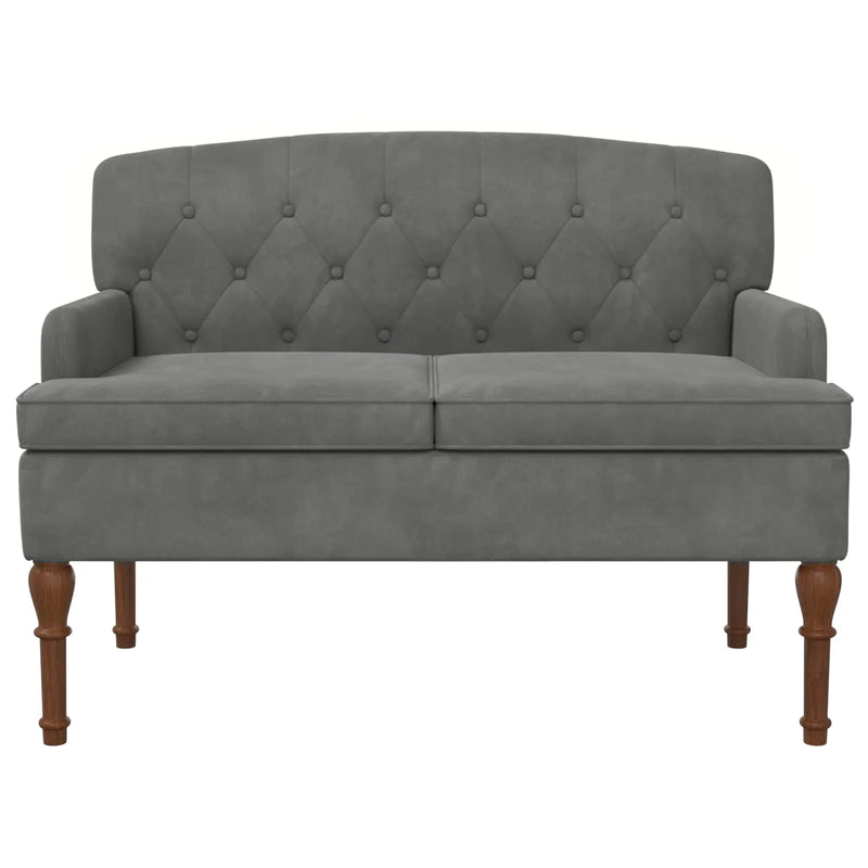 Loveseat with button tufted Dark Grey 111 x 65 x 79 cm Velvet
