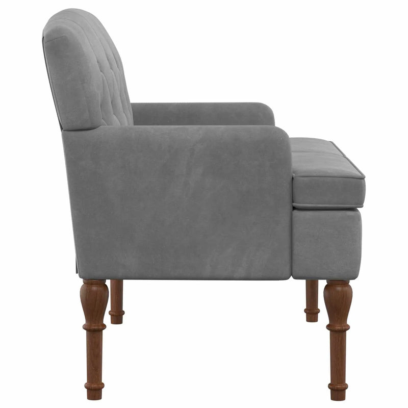 Loveseat with button tufted Dark Grey 111 x 65 x 79 cm Velvet