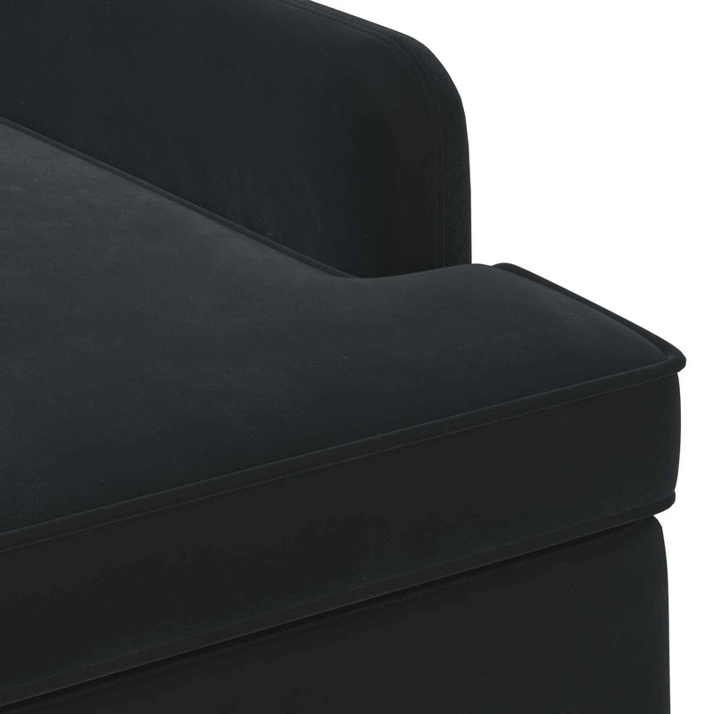 Loveseat with button tufted Black 111 x 65 x 79 cm Velvet