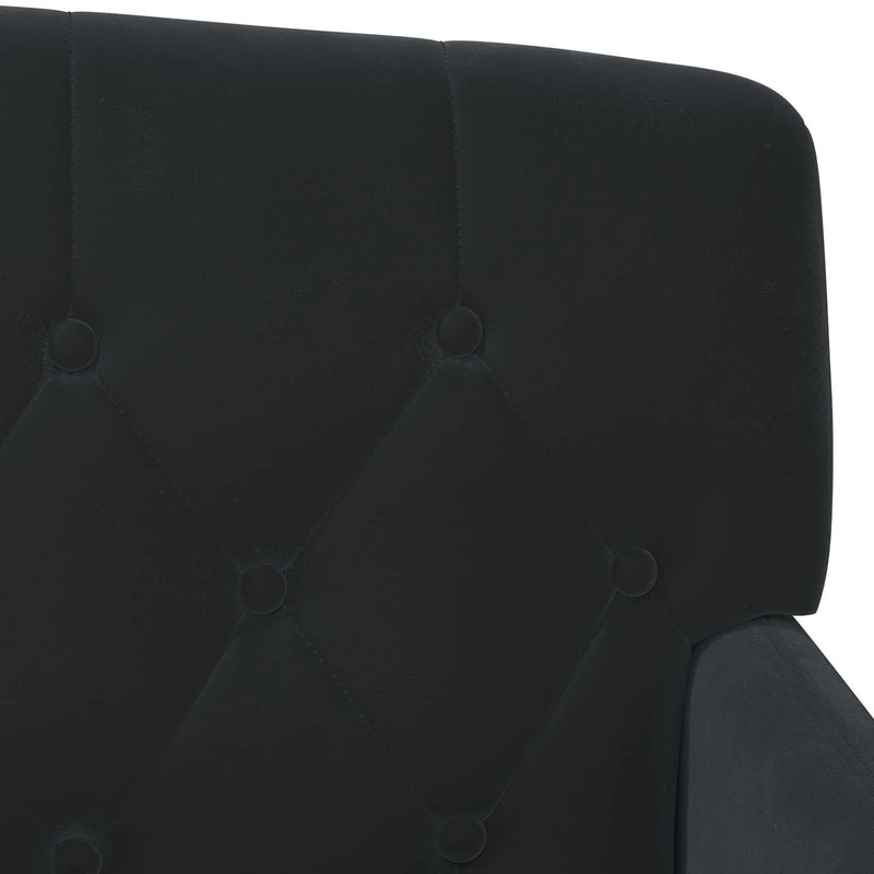 Loveseat with button tufted Black 111 x 65 x 79 cm Velvet