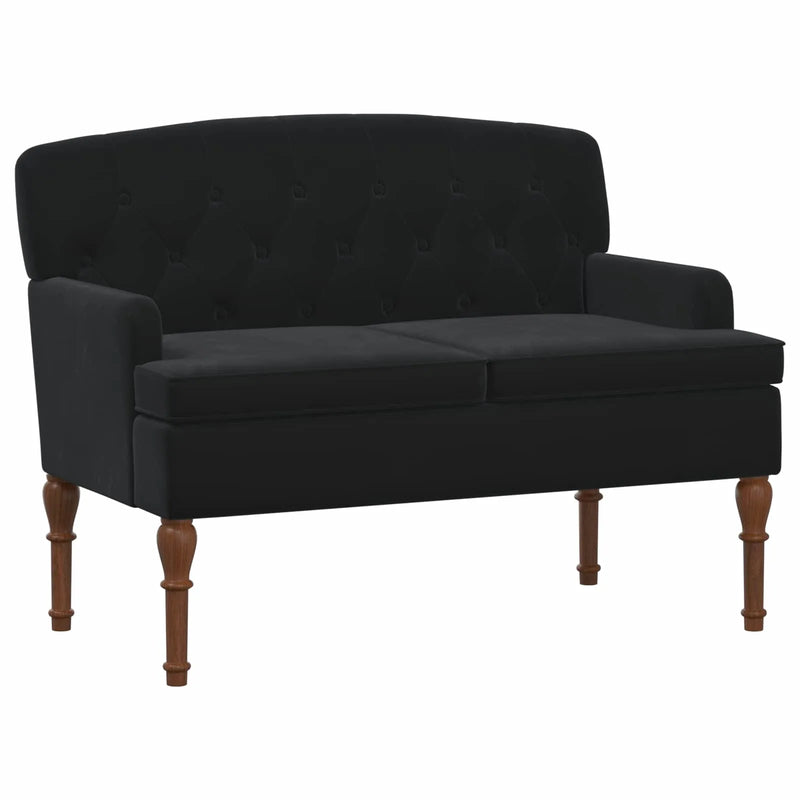 Loveseat with button tufted Black 111 x 65 x 79 cm Velvet
