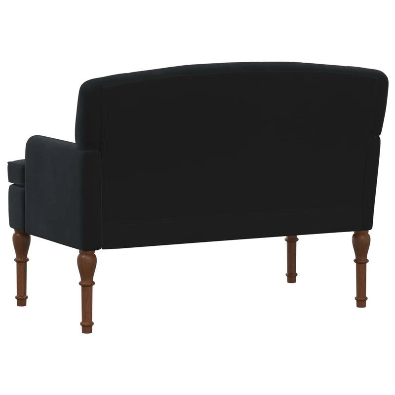 Loveseat with button tufted Black 111 x 65 x 79 cm Velvet