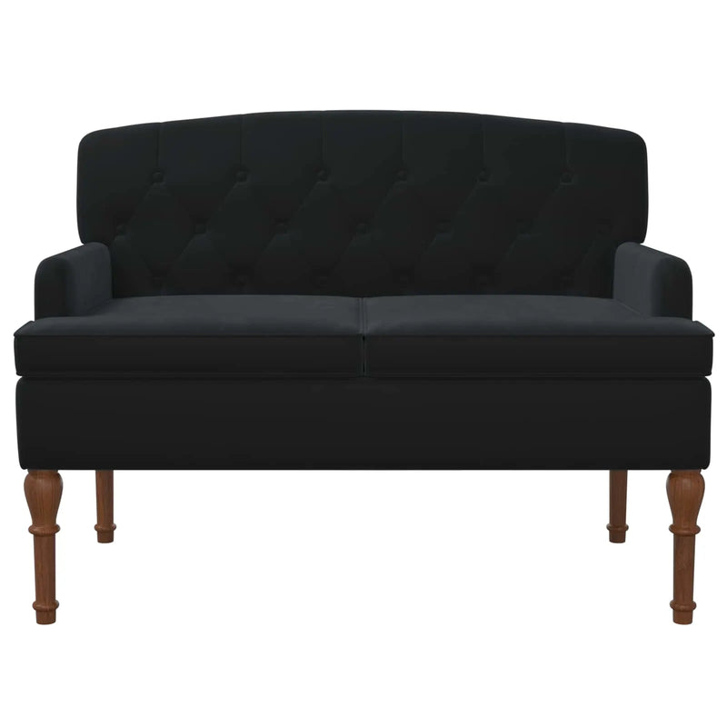 Loveseat with button tufted Black 111 x 65 x 79 cm Velvet