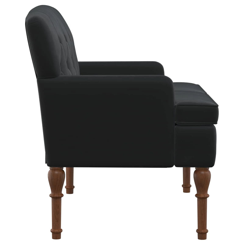 Loveseat with button tufted Black 111 x 65 x 79 cm Velvet