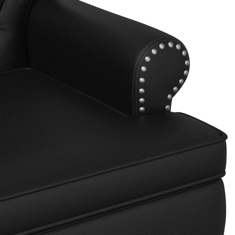 Loveseat with button tufted Black 120 x 65 x 77 cm Faux Leather