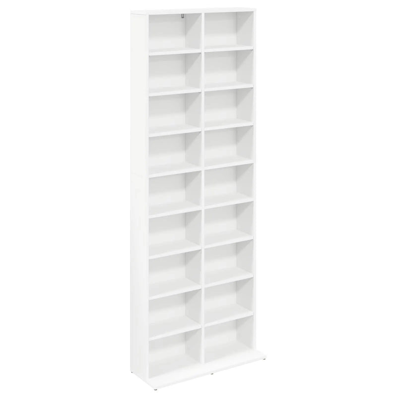 CD Cabinet White 65 x 23.5 x 175 cm Engineered Wood