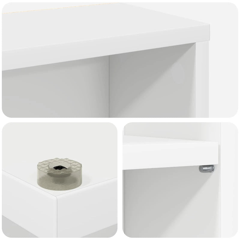CD Cabinet White 96 x 23.5 x 97.5 cm Engineered Wood