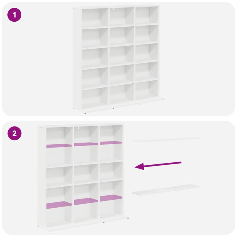 CD Cabinet White 96 x 23.5 x 97.5 cm Engineered Wood