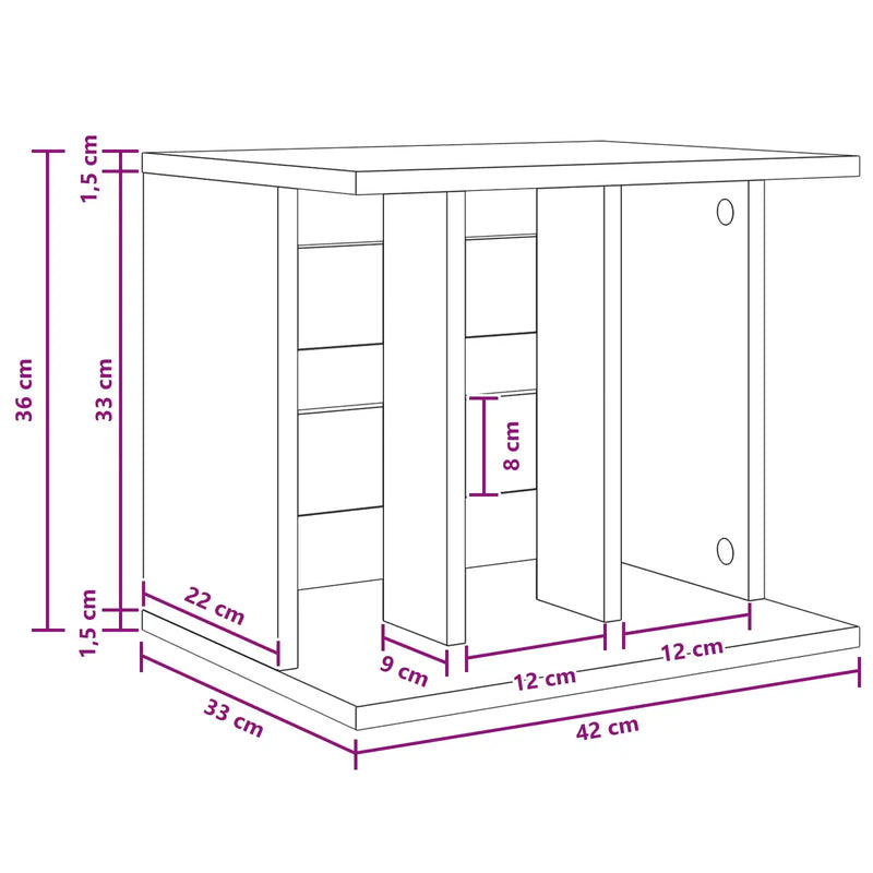 Vinyl Record Storage White 42 x 33 x 36 cm Engineered Wood