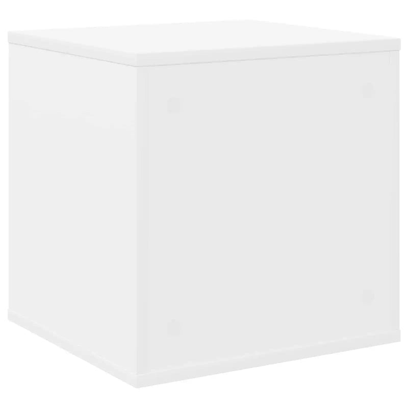 Vinyl Album Box White 37 x 36.5 x 38 cm Engineered Wood