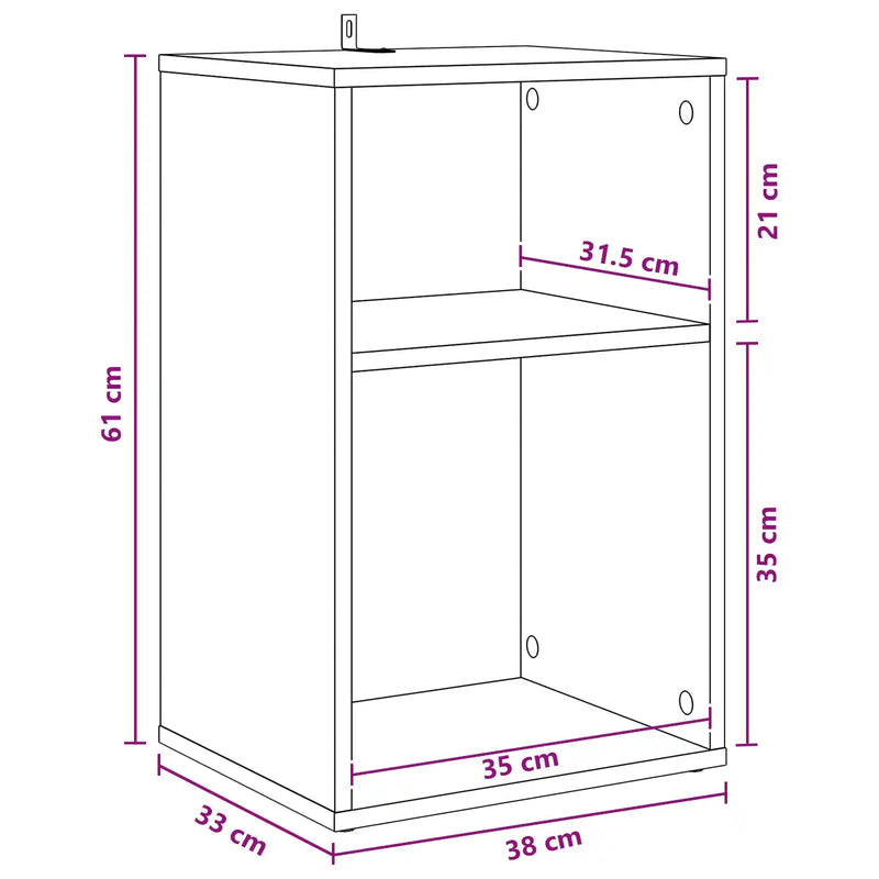 Record Cabinet White 38 x 33 x 61 cm Engineered Wood