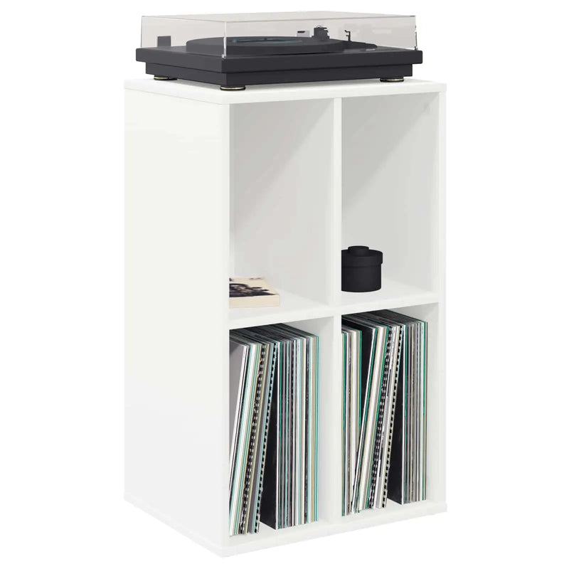 Record Cabinet White 44.5 x 36.5 x 74.5 cm Engineered Wood
