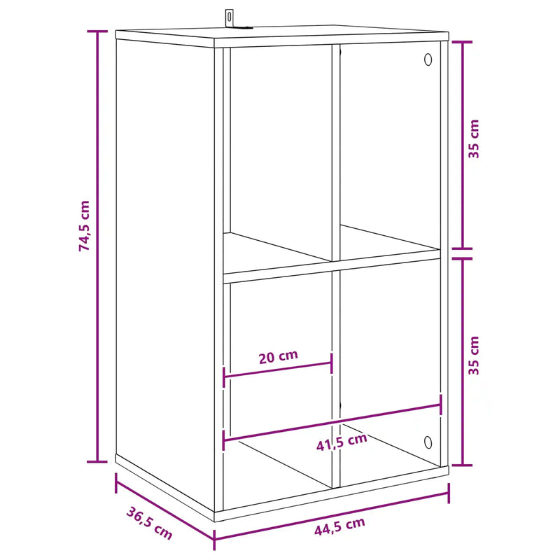 Record Cabinet White 44.5 x 36.5 x 74.5 cm Engineered Wood