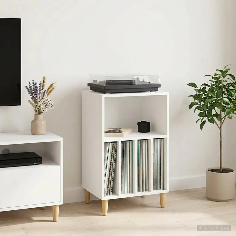 Turntable Stand White 47 x 39.5 x 74.5 cm Engineered Wood
