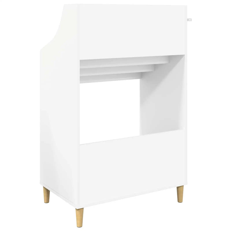 Media Shelves White 70.5 x 46 x 112 cm Engineered Wood