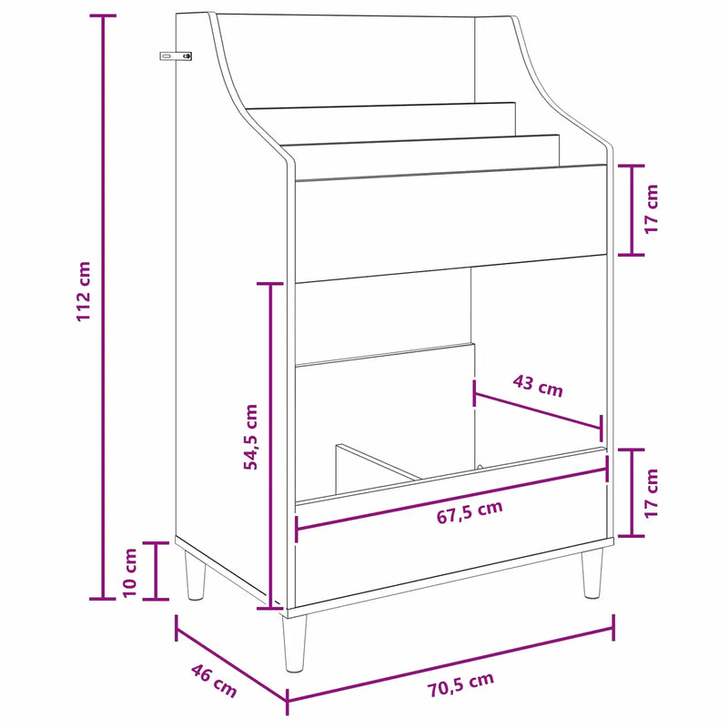 Media Shelves White 70.5 x 46 x 112 cm Engineered Wood