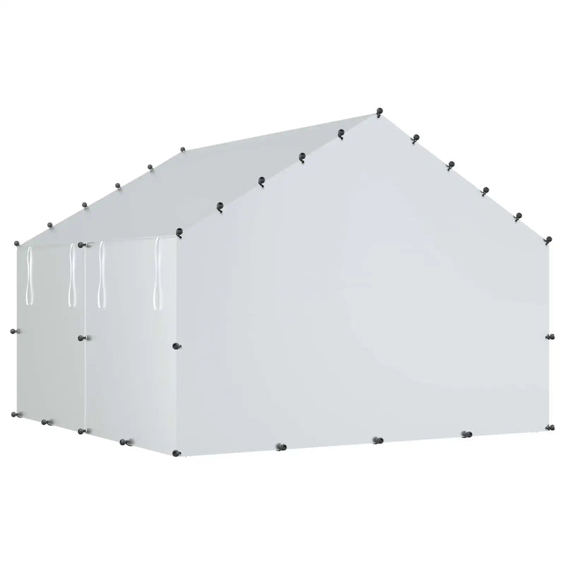 Chicken Coop with Roof Silver 200 x 200 x 150 cm