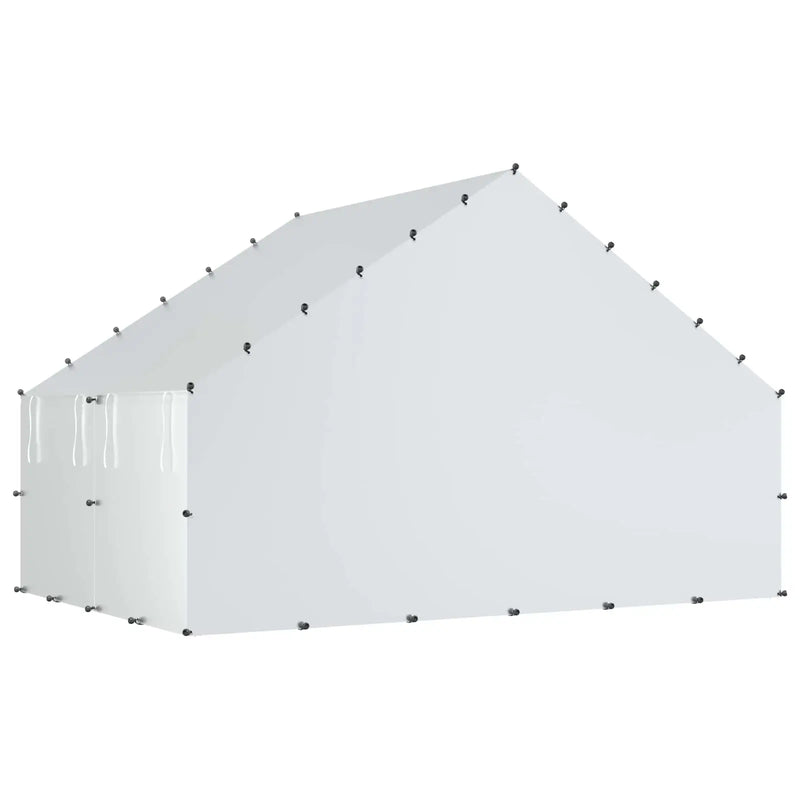 Chicken Coop with Roof Silver 300 x 200 x 190 cm