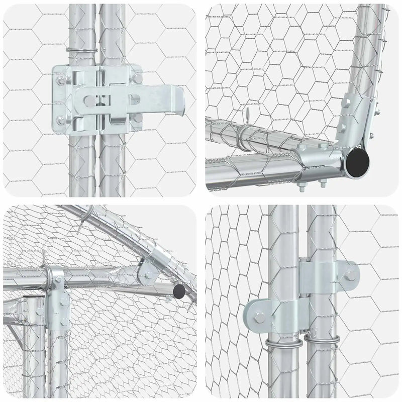 Chicken Coop Silver 200 x 150 x 100 cm Galvanised Steel