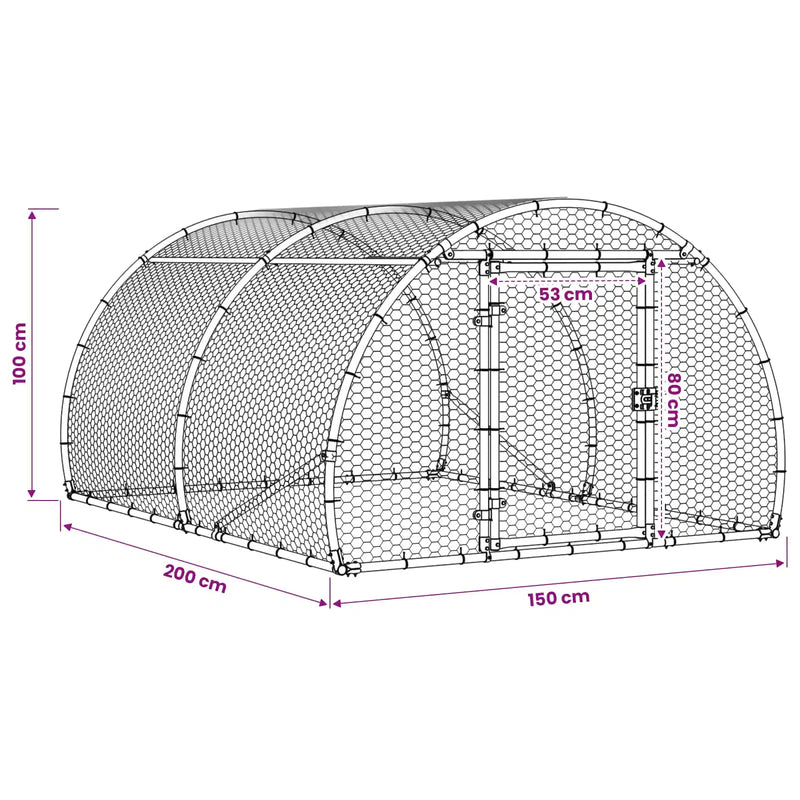 Chicken Coop Silver 200 x 150 x 100 cm Galvanised Steel