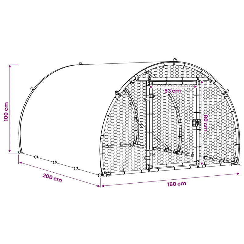 Chicken Coop Silver 200 x 150 x 100 cm Galvanised Steel