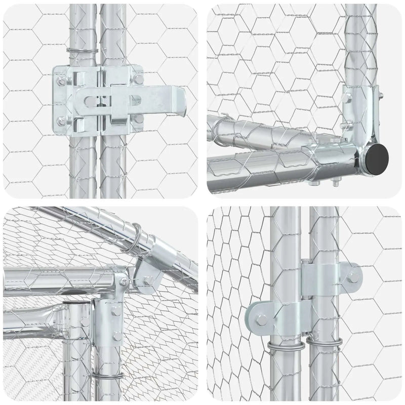 Chicken Coop Silver 200 x 200 x 200 cm Galvanised Steel