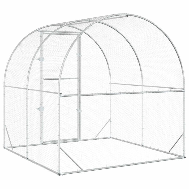 Chicken Coop Silver 200 x 200 x 200 cm Galvanised Steel