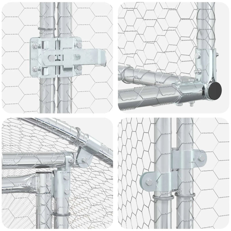 Chicken Coop Silver 200 x 200 x 200 cm Galvanised Steel