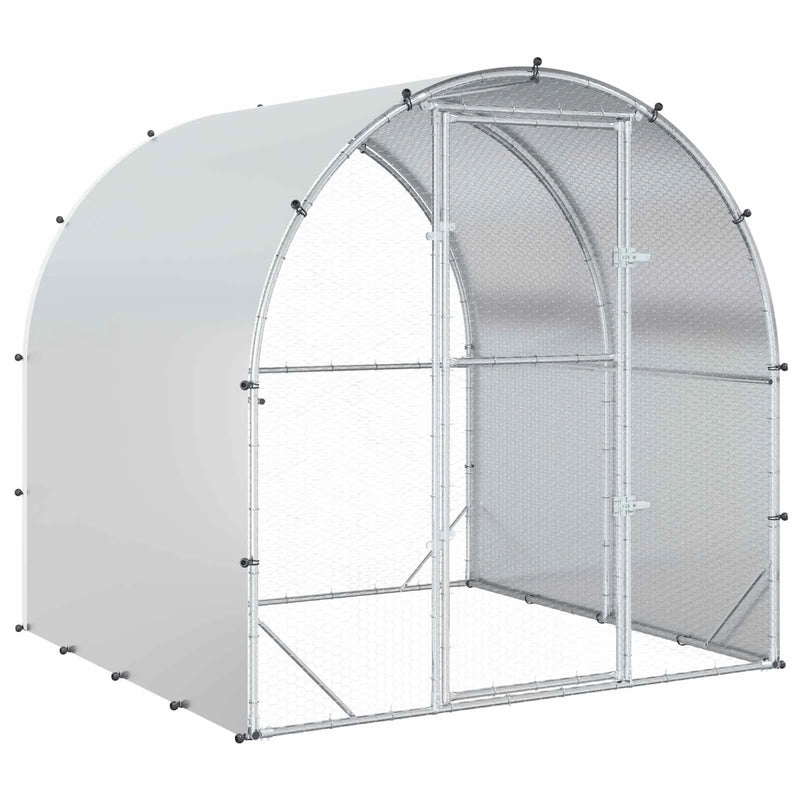 Chicken Coop Silver 200 x 200 x 200 cm Galvanised Steel