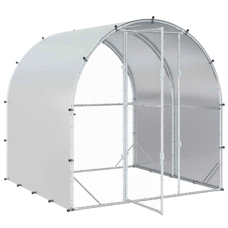 Chicken Coop Silver 200 x 200 x 200 cm Galvanised Steel
