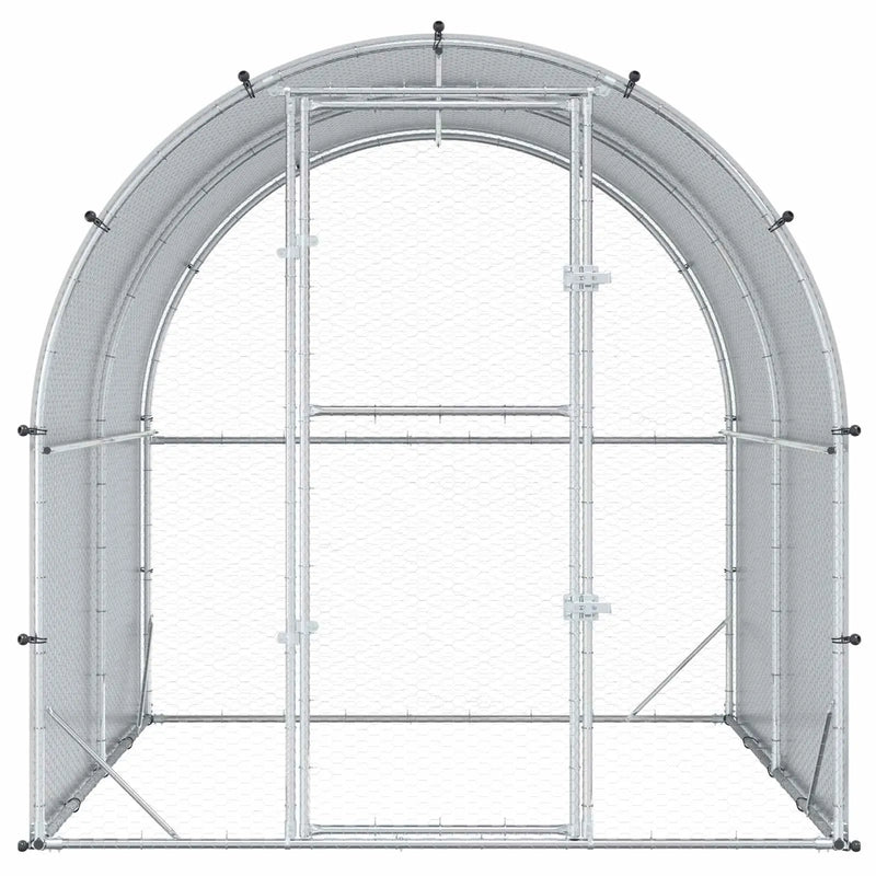 Chicken Coop Silver 200 x 200 x 200 cm Galvanised Steel