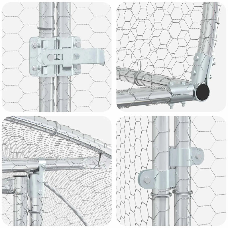 Chicken Coop Silver 200 x 300 x 200 cm Galvanised Steel