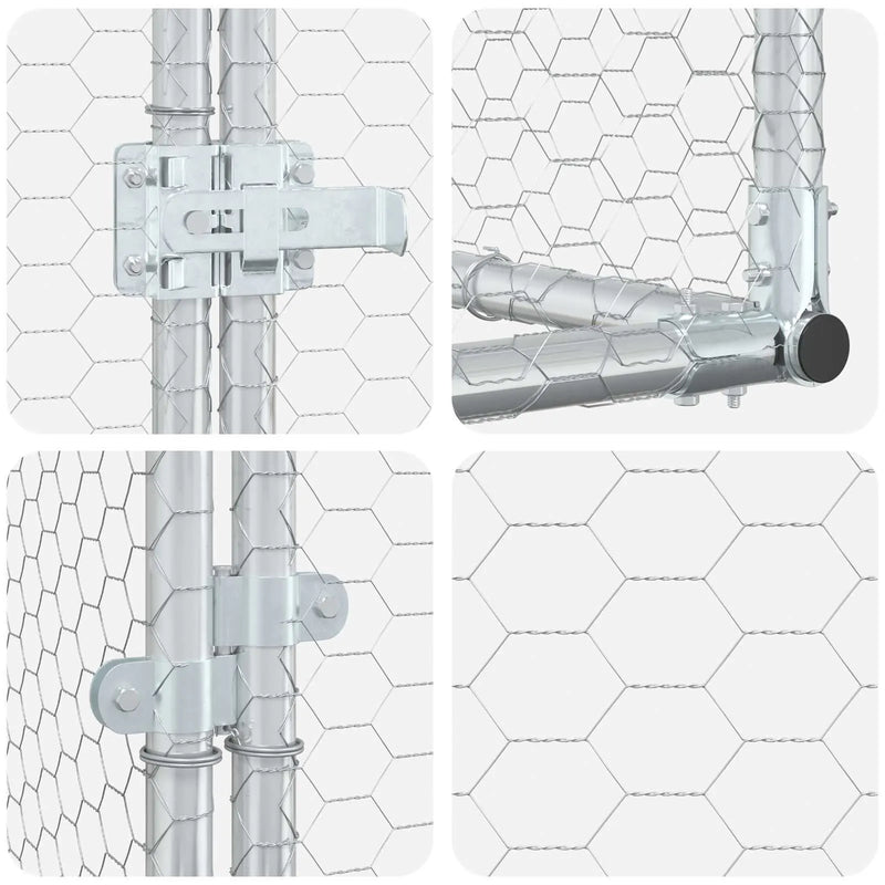 Chicken Coop Silver 200 x 200 x 215 cm Galvanised Steel