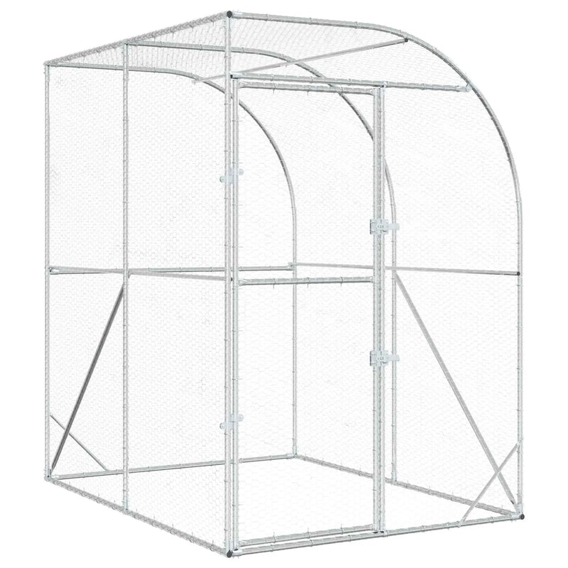 Chicken Coop Silver 200 x 200 x 215 cm Galvanised Steel