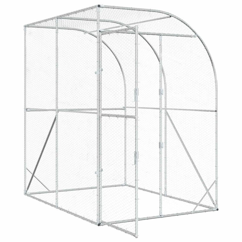 Chicken Coop Silver 200 x 200 x 215 cm Galvanised Steel