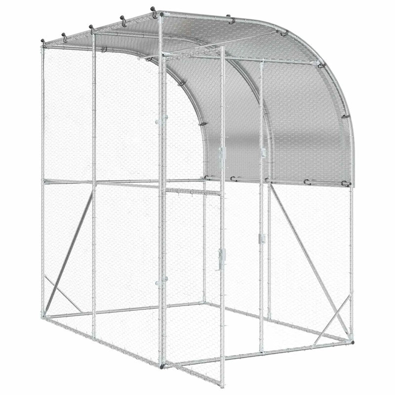 Chicken Coop Silver 200 x 200 x 215 cm Galvanised Steel